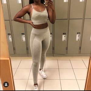 Gymshark khaki Marl/ nude blush